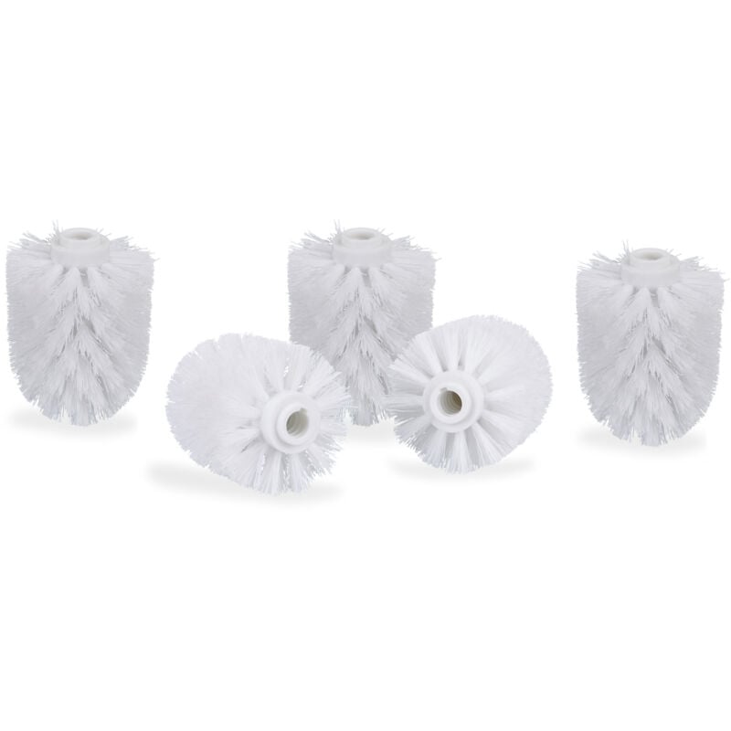 Tête de rechange pour brosse wc lot de 10 orifice intérieur 12 mm Diamètre 7 cm, 2 couleurs - Relaxdays