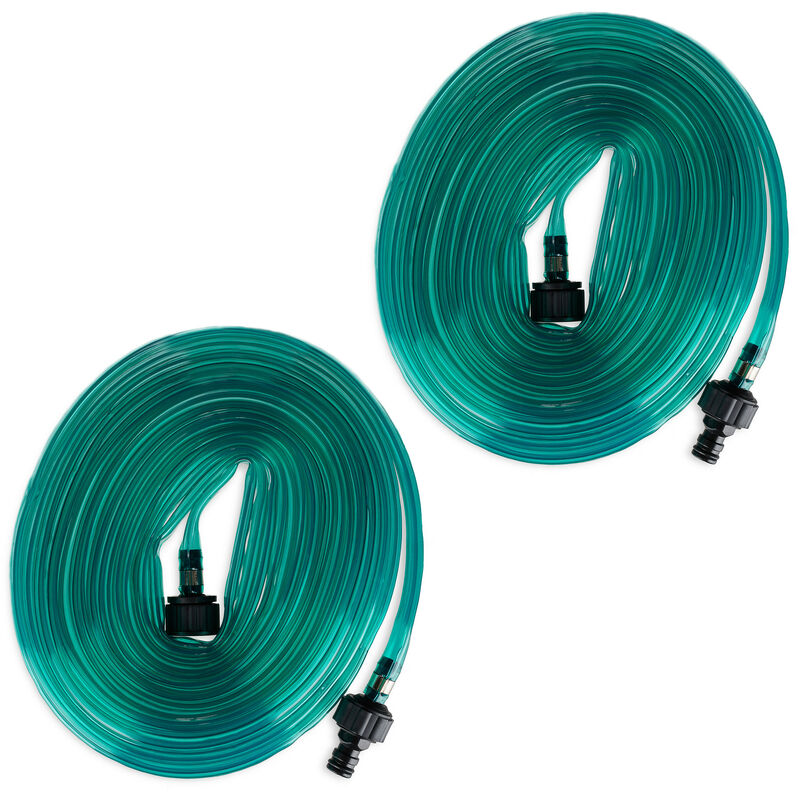 Tuyau d'arrosage, lot de 2, lance à eau d'irrigation plate, pour jardin, trous, prêt à la connexion, 8,2 mètres, vert