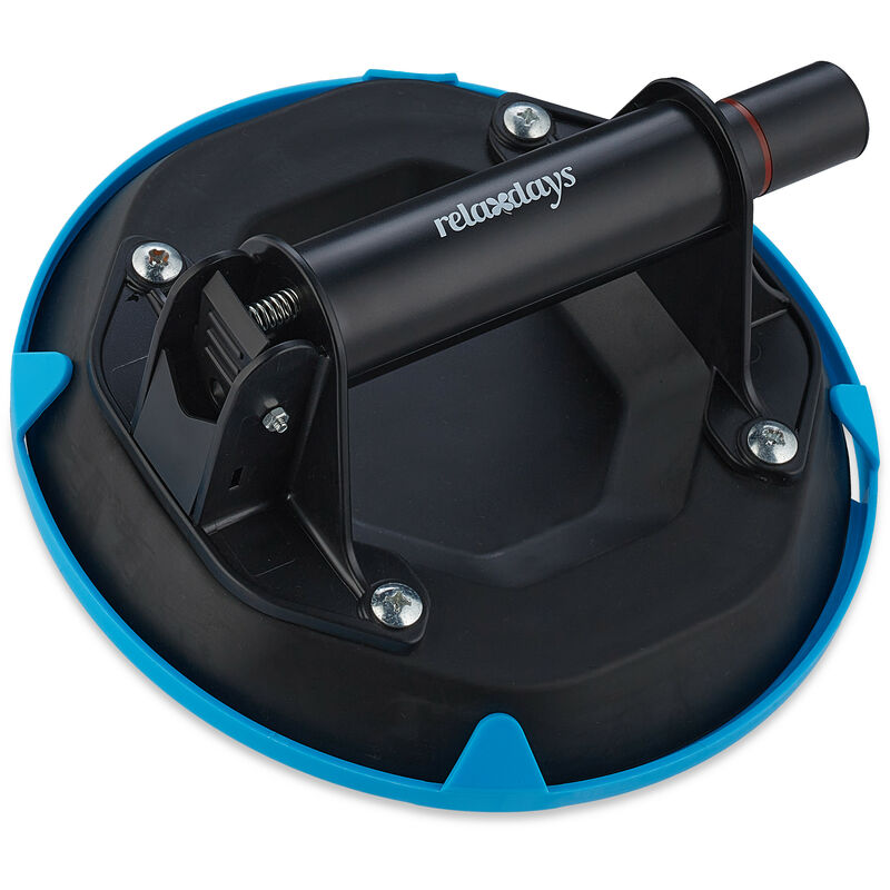 Relaxdays - Vacuum Suction Lifter, Glass, Tile & Slab Transport, Up To 120 Kg, Suction Holder, Black And Blue