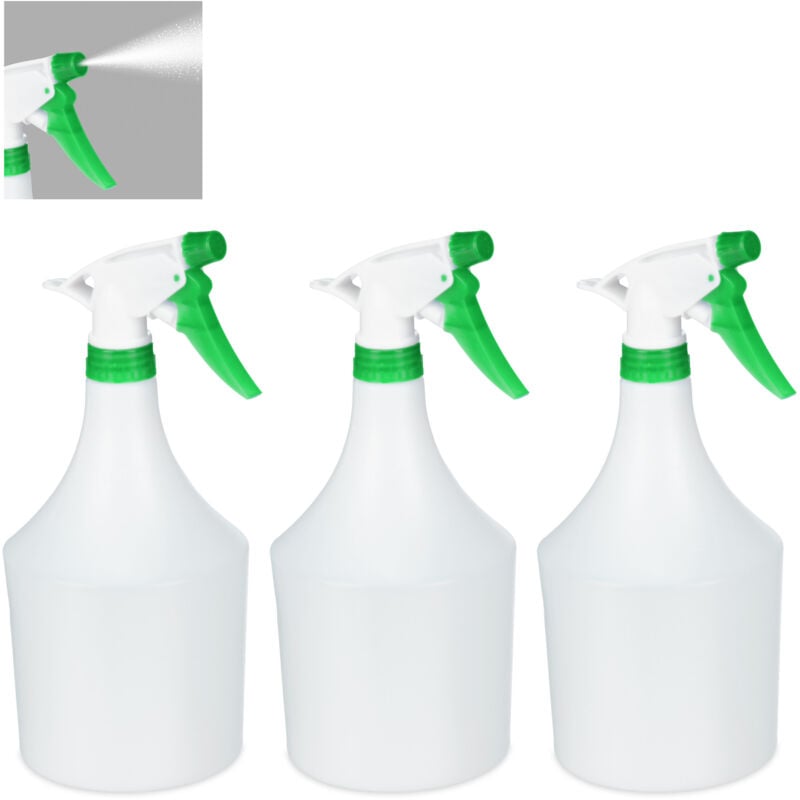 12 x bouteille de spray pour plantes, buse réglable, pulvérisateur 1L, avec graduation, plastique, blanc-vert