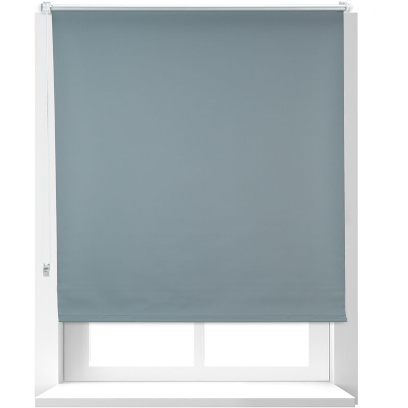 Relaxdays 4 X Verdunkelungsrollo, Hitzeschutz, Thermo Rollo Klemmfix, Blickdicht, Seitenzugrollo 110x165, Stoff 106 Cm, Grau