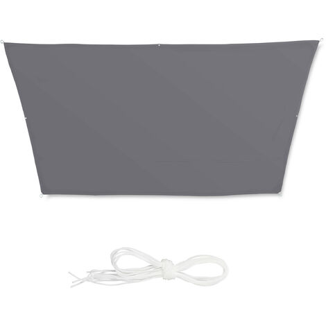   Voile d'ombrage trapèze diffuseur d'ombre protection, résistant à l'eau et UV, terrasse toile 3x4x2x2 m, gris