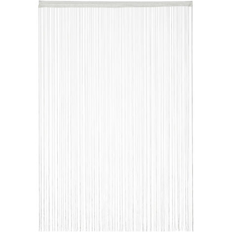 main image of "Relaxdays White String Curtains, Can be Shortened, With Eyelet Top for Windows & Doors, Fly Screen, 145x245, White"