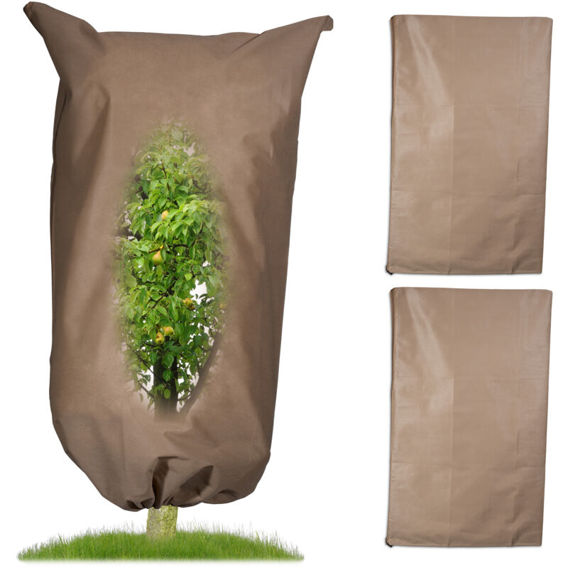 Relaxdays - Plant Protection Cover, Set Of 3 For Winter, Xl, 240 X 200 Cm, Prevent Frost, Protect Flowerbed, Fleece, Beige