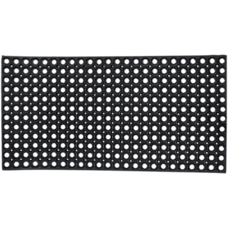 Relaxdays Zerbino di Gomma, 100 x 50 cm, Tappetino da Ingresso per Casa, Resistente alle Intemperie, Antiscivolo, Nero