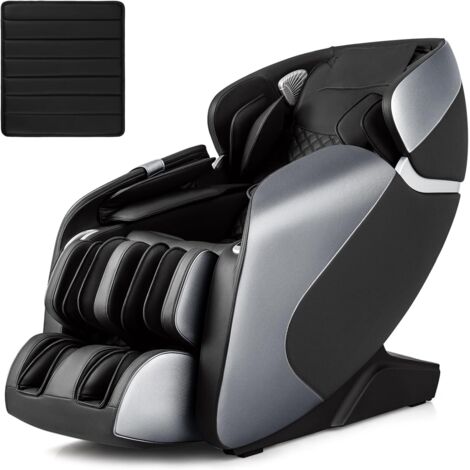 RELAXE Générique Relaxe chaise de massage corps entier, chaise de massage électrique avec chauffage et compression d'air, chaise de massage Shiatsu, chaise de relaxation Zero Gravity SL Track (noir)