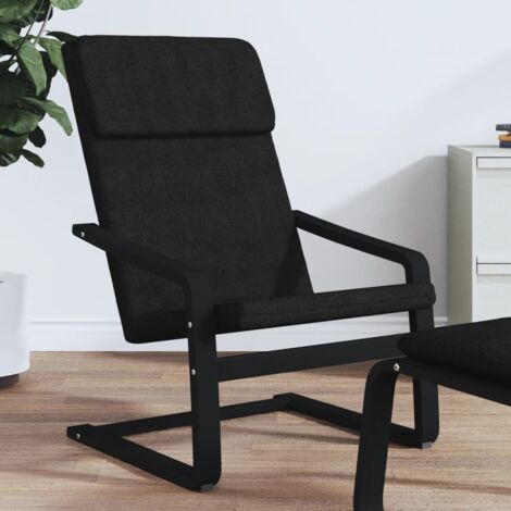 Relaxing Chair Black Fabric vidaXL
