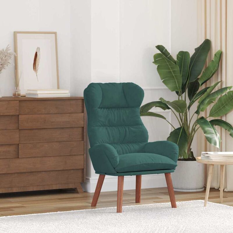 Relaxing Chair Dark Green 69 X 74 X 93 Cm Velvet Vidaxl