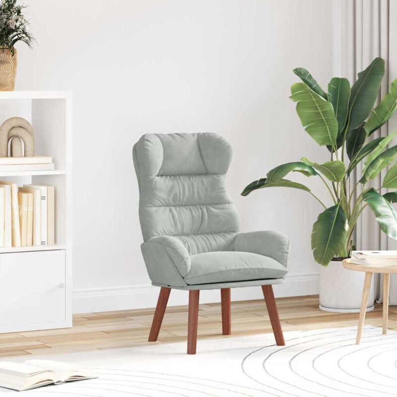 Relaxing Chair Light Grey 69 X 74 X 93 Cm Velvet Vidaxl