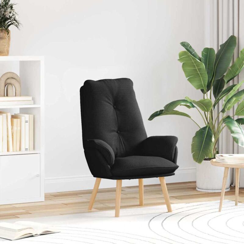 Relaxing Chair Black 69 X 74 X 93 Cm Fabric Vidaxl