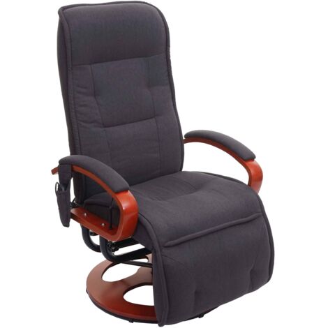Relaxliege Terni II, Relaxsessel Massagesessel, MIT Massage Stoff/Textil dunkelgrau