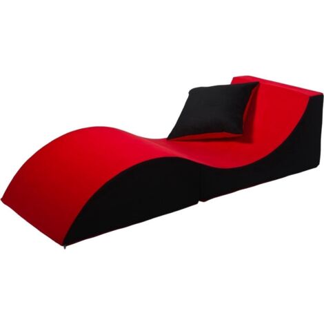 Relaxsessel - 60 x 150 x 40 cm - schwarz rot