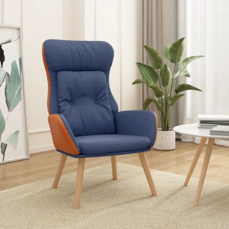Relaxsessel Blau Stoff und PVC vidaXL