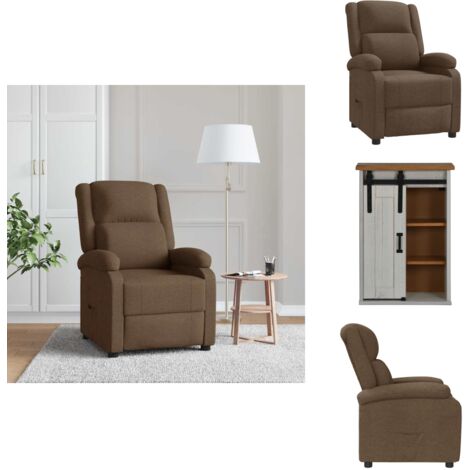 Relaxsessel Braun Stoff - Relaxsessel - Relaxstuhl - Sessel - Fernsehsessel