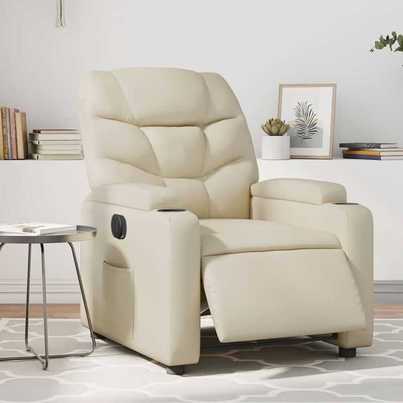 Relaxsessel Elektrisch Creme Kunstleder - Vidaxl