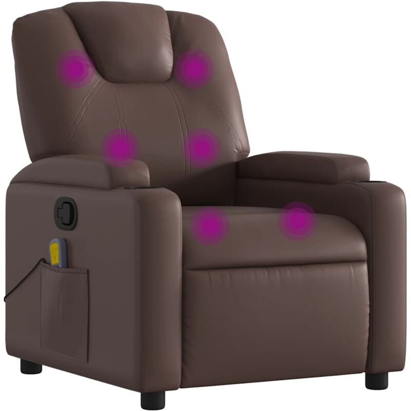 Massagesessel Braun Kunstleder - Vidaxl