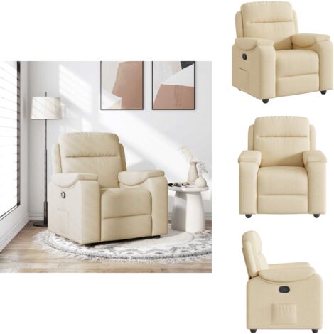 Relaxsessel Creme Stoff - Relaxsessel - Relaxstuhl - Sessel - Fernsehsessel