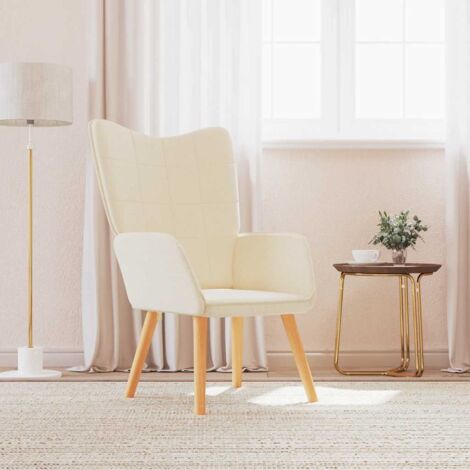 Relaxsessel Creme Stoff vidaXL