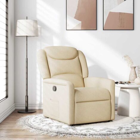 Relaxsessel Creme Stoff vidaXL