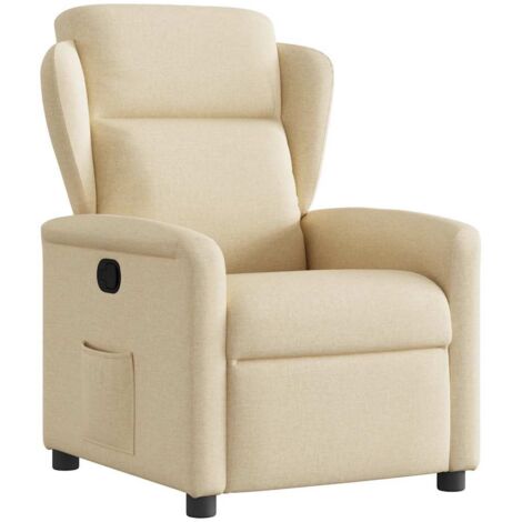 Relaxsessel Creme Stoff vidaXL