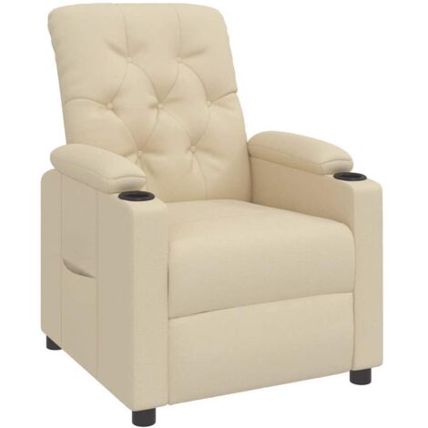 Relaxsessel Creme Stoff vidaXL
