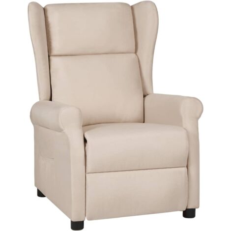 Relaxsessel Creme Stoff vidaXL899817
