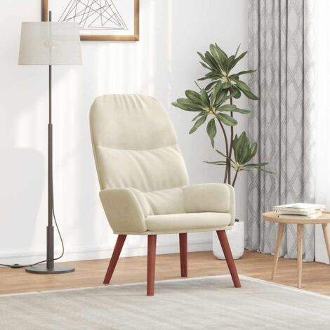 Relaxsessel Cremeweiß Samt vidaXL