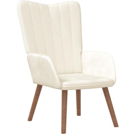 Relaxsessel Cremeweiß Samt vidaXL48920