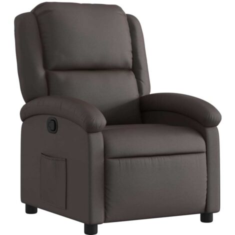 Relaxsessel Dunkelbraun Echtleder vidaXL