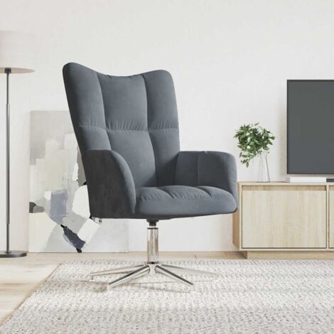 Relaxsessel Dunkelgrau Samt vidaXL