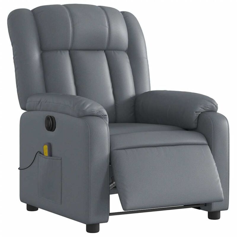 Massagesessel Elektrisch Grau Kunstleder - Vidaxl