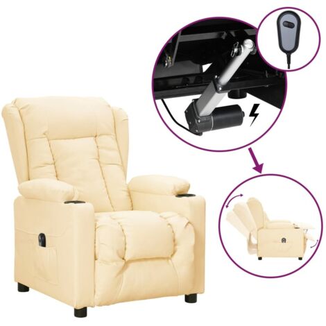 Relaxsessel Elektrisch Creme Kunstleder