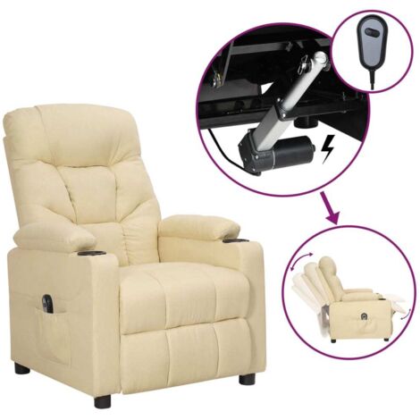 Relaxsessel Elektrisch Creme Stoff vidaXL