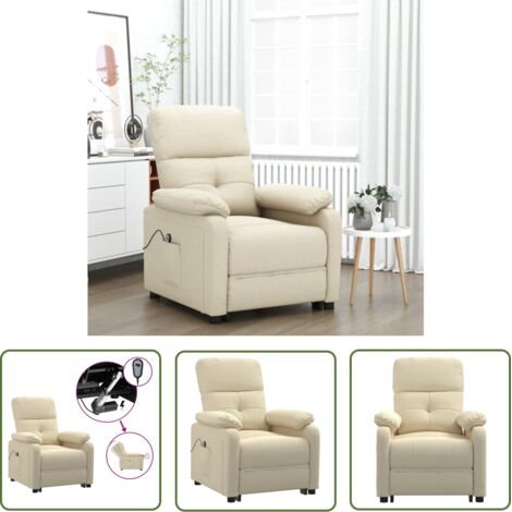 Relaxsessel Elektrisch Creme Stoff vidaXL
