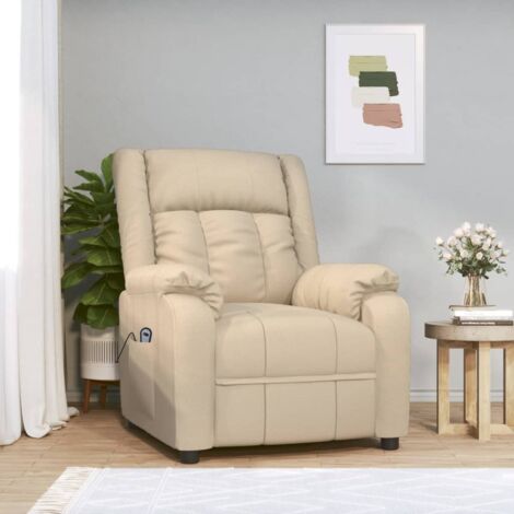 Relaxsessel Elektrisch Creme Stoff vidaXL