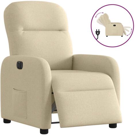 Relaxsessel Elektrisch Creme Stoff vidaXL