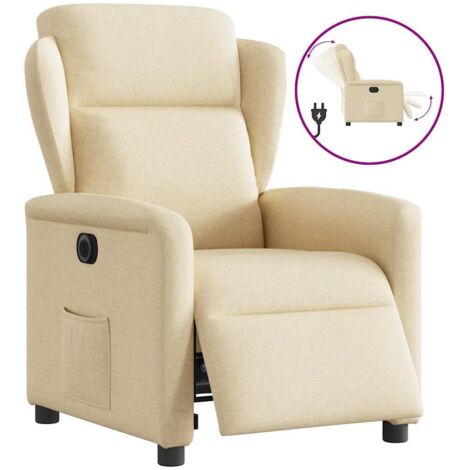 Relaxsessel Elektrisch Creme Stoff vidaXL