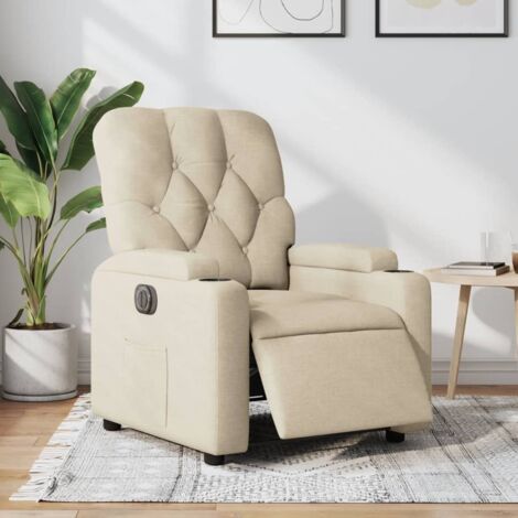 Relaxsessel Elektrisch Creme Stoff vidaXL
