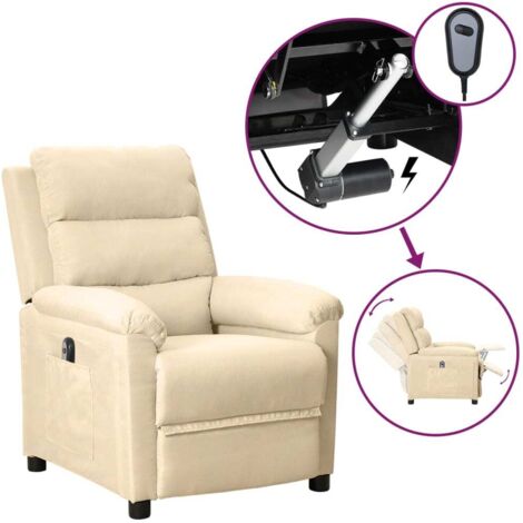 Relaxsessel Elektrisch Creme Stoff vidaXL737018