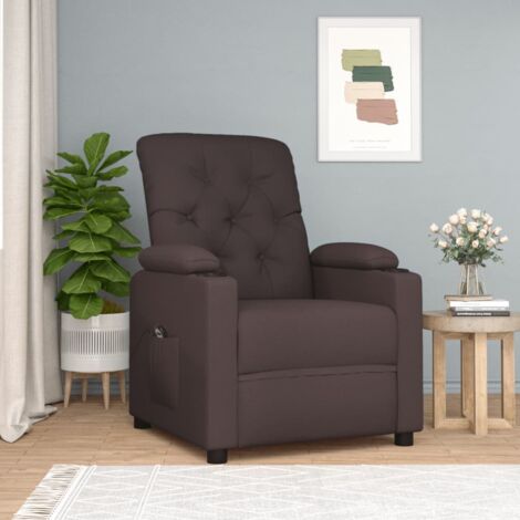 Relaxsessel Elektrisch Dunkelbraun Stoff