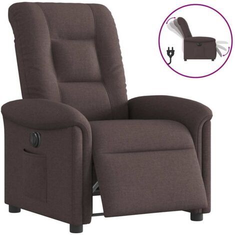 Relaxsessel Elektrisch Dunkelbraun Stoff vidaXL
