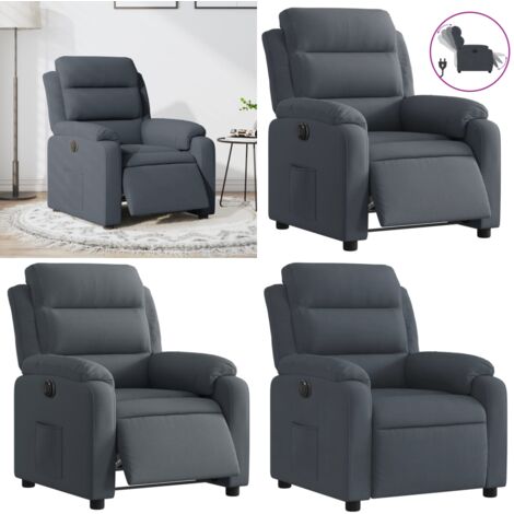 Relaxsessel Elektrisch Dunkelgrau Samt - Fernsehsessel - Elektrischer Relaxsessel - Samt Sessel - Lounge Sessel - Bequeme Sessel - Home & Living