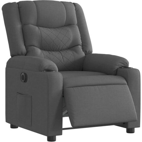 Relaxsessel Elektrisch Dunkelgrau Stoff vidaXL