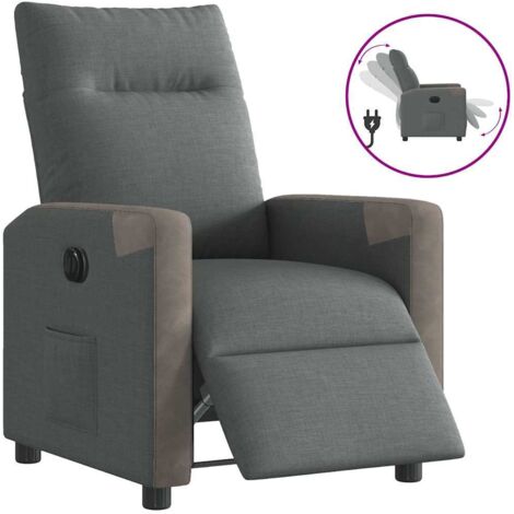 Relaxsessel Elektrisch Dunkelgrau Stoff vidaXL105607