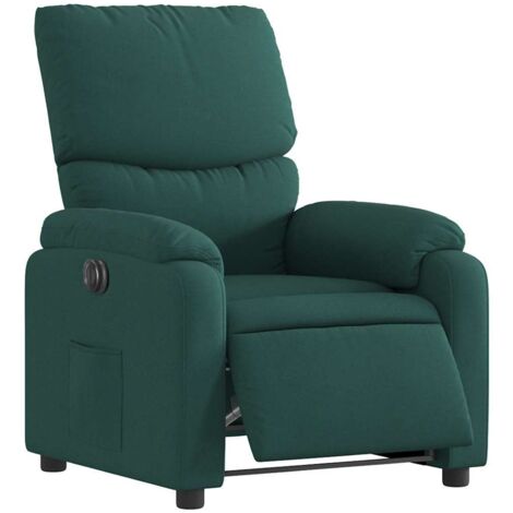 Relaxsessel Elektrisch Dunkelgrün Stoff vidaXL280999