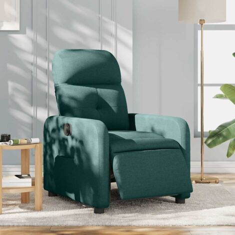 Relaxsessel Elektrisch Dunkelgrün Stoff vidaXL785141
