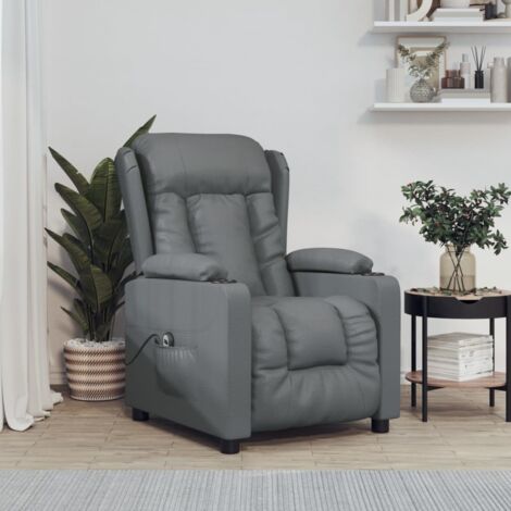 Relaxsessel Elektrisch Grau Kunstleder vidaXL