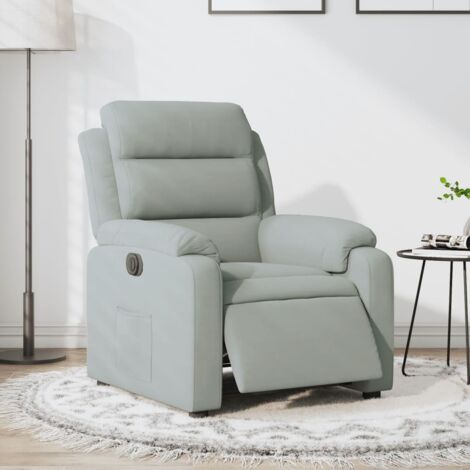 Relaxsessel Elektrisch Hellgrau Samt CFW403296