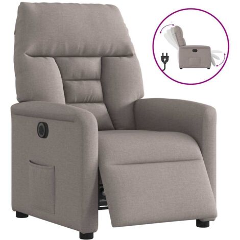 Relaxsessel Elektrisch Taupe Stoff vidaXL