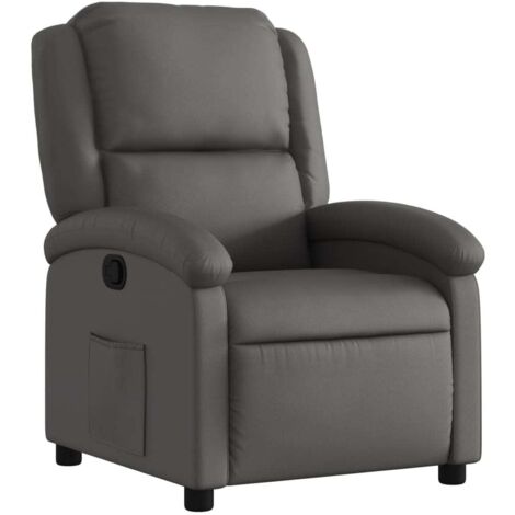 Relaxsessel Grau Echtleder vidaXL